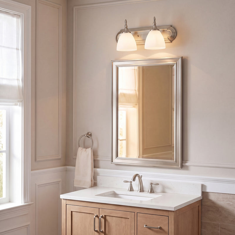 Savoy House Herndon 2-Light Bathroom Vanity Light, Satin Nickel