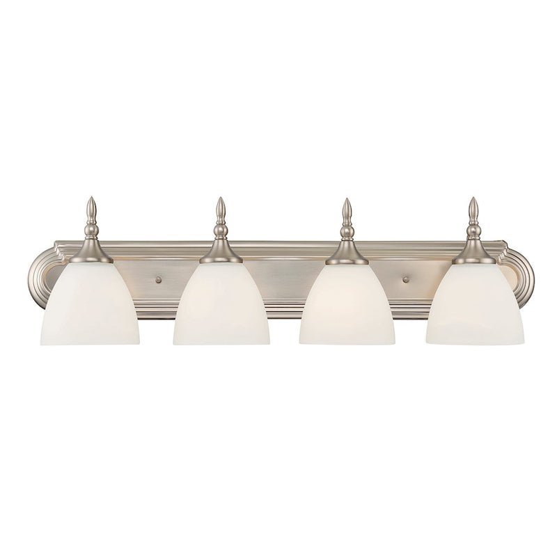 Savoy House Herndon 4-Light Bathroom Vanity Light, Satin Nickel