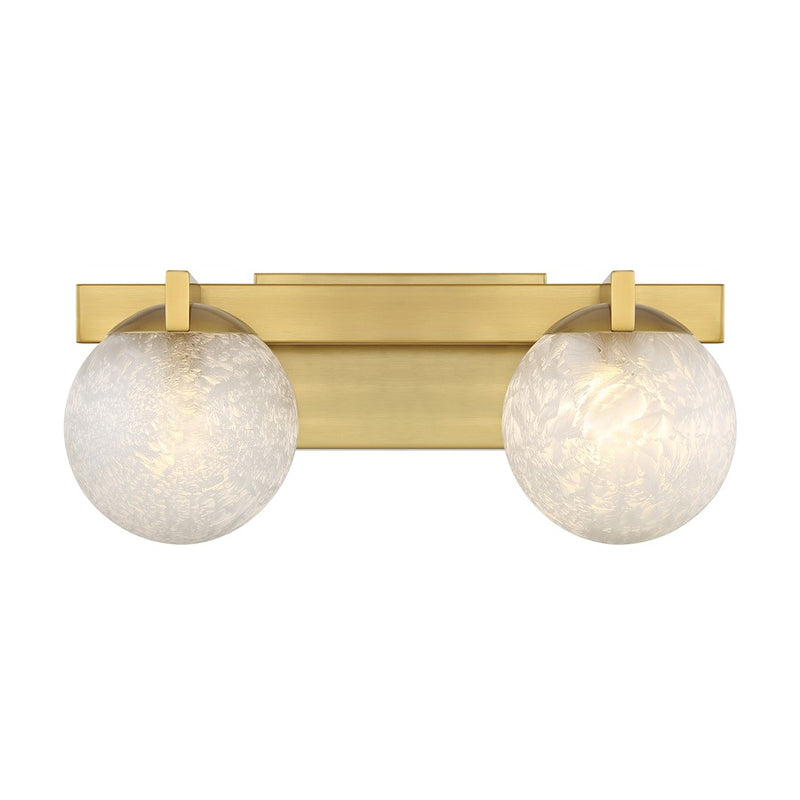 Savoy House Darien 2 Light Bath, Warm Brass/Ice
