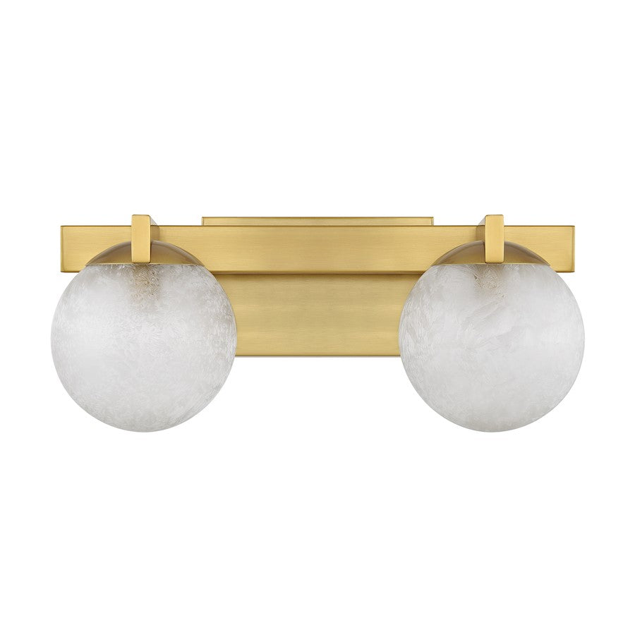 Savoy House Darien 2 Light Bath, Warm Brass/Ice