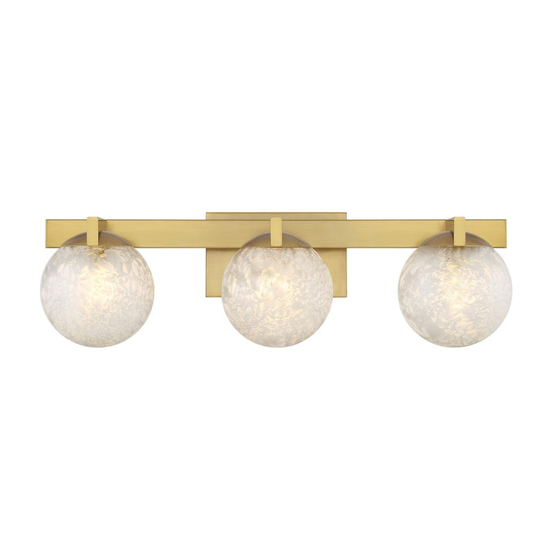 Savoy House Darien 3 Light Bath, Warm Brass/Ice