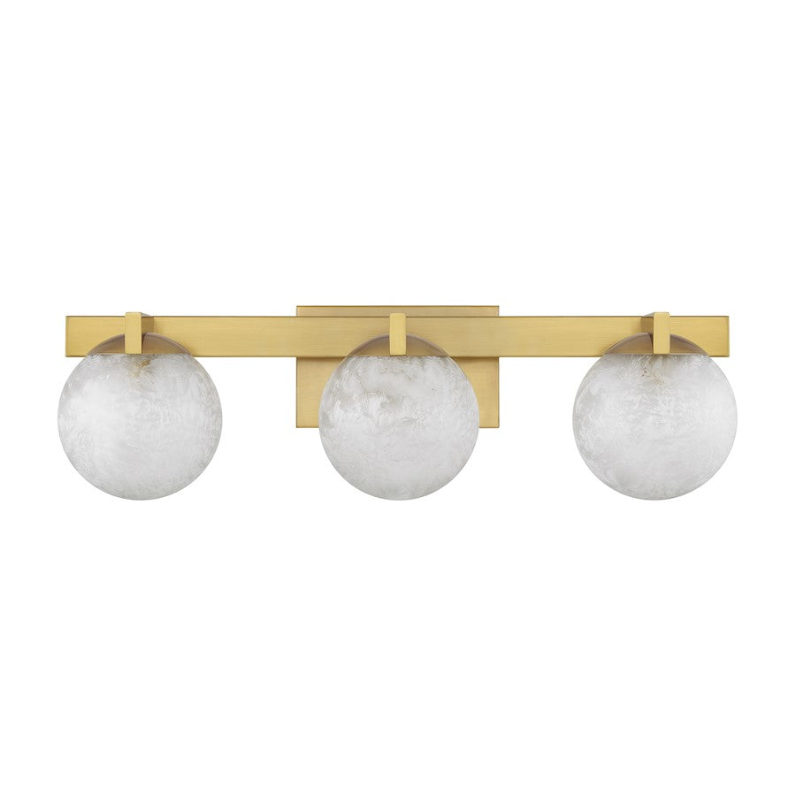 Savoy House Darien 3 Light Bath, Warm Brass/Ice