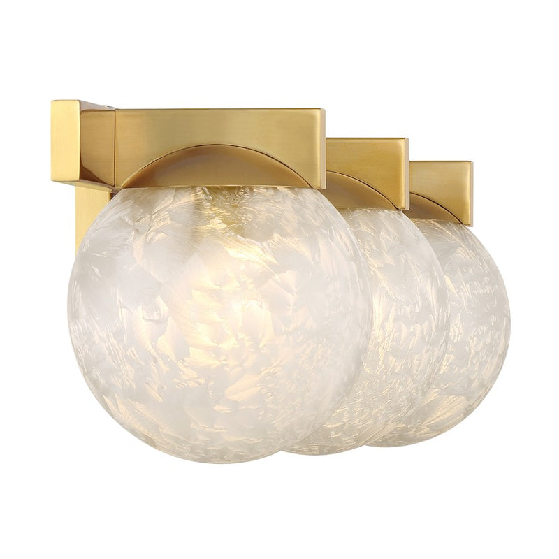 Savoy House Darien 3 Light Bath, Warm Brass/Ice