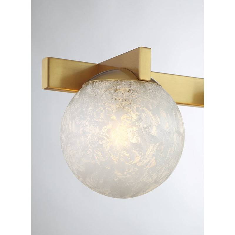 Savoy House Darien 3 Light Bath, Warm Brass/Ice