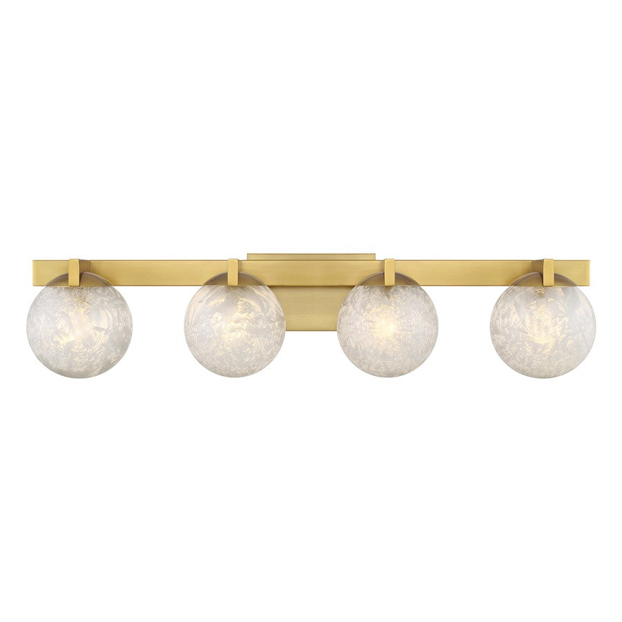 Savoy House Darien 4 Light Bath, Warm Brass/Ice - 8-1017-4-322
