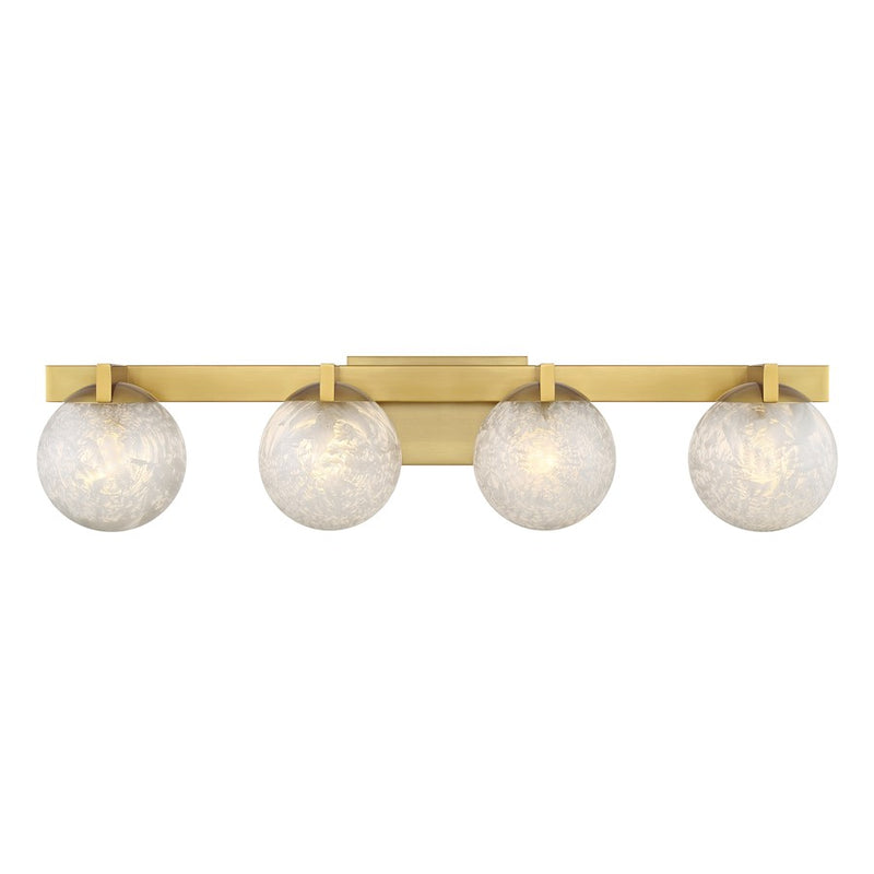 Savoy House Darien 4 Light Bath, Warm Brass/Ice