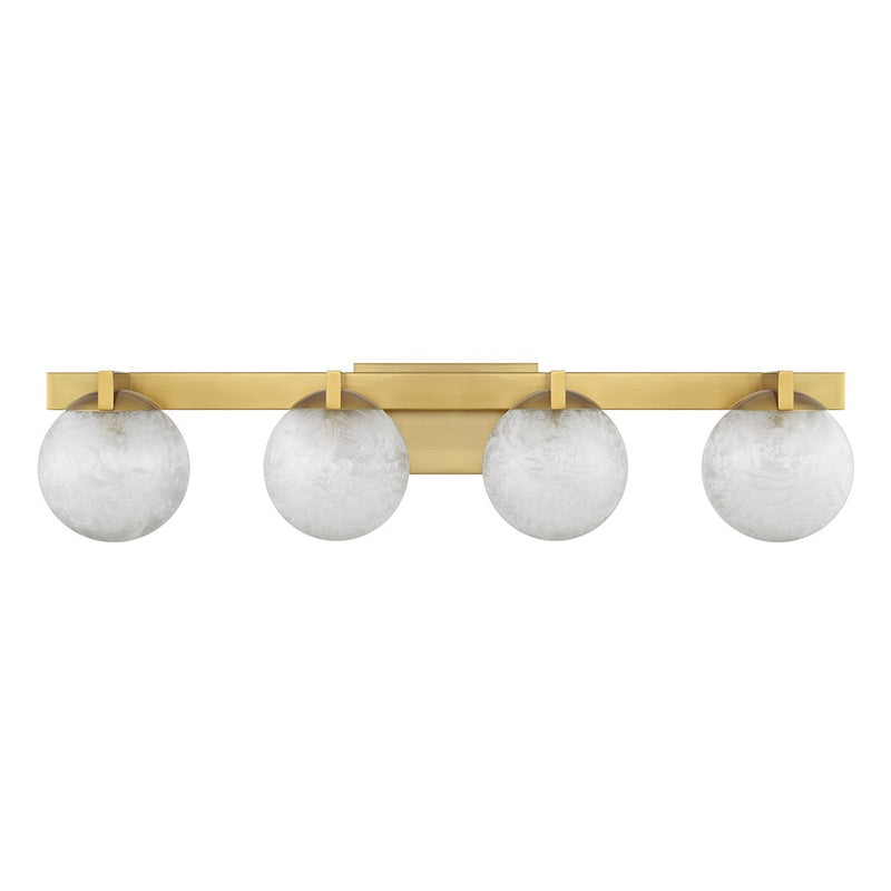 Savoy House Darien 4 Light Bath, Warm Brass/Ice