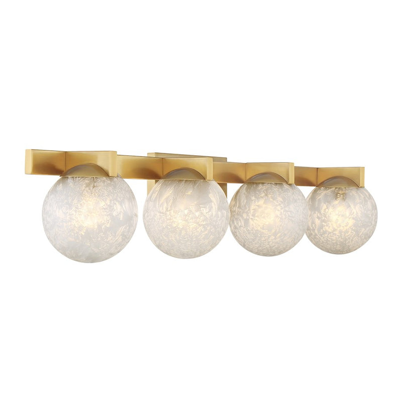 Savoy House Darien 4 Light Bath, Warm Brass/Ice