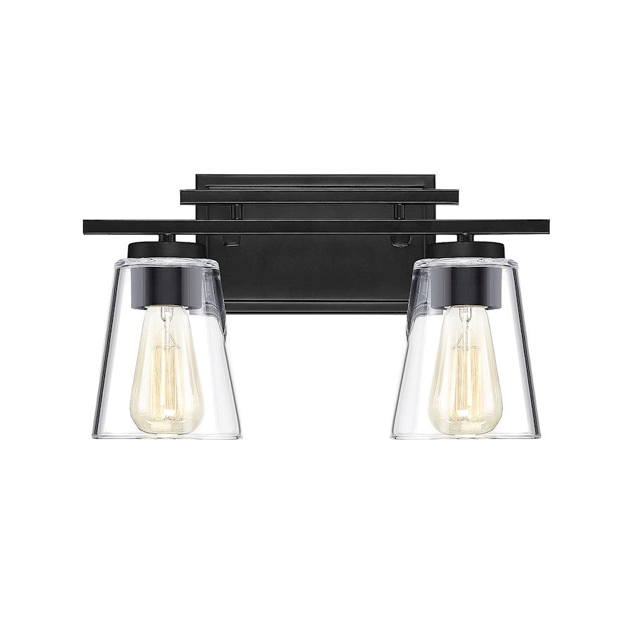 Savoy House Calhoun 2-Light Bathroom Vanity Light, Black - 8-1020-2-BK