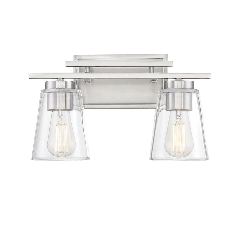 Savoy House Calhoun 2-Light Bathroom Vanity Light, Satin Nickel