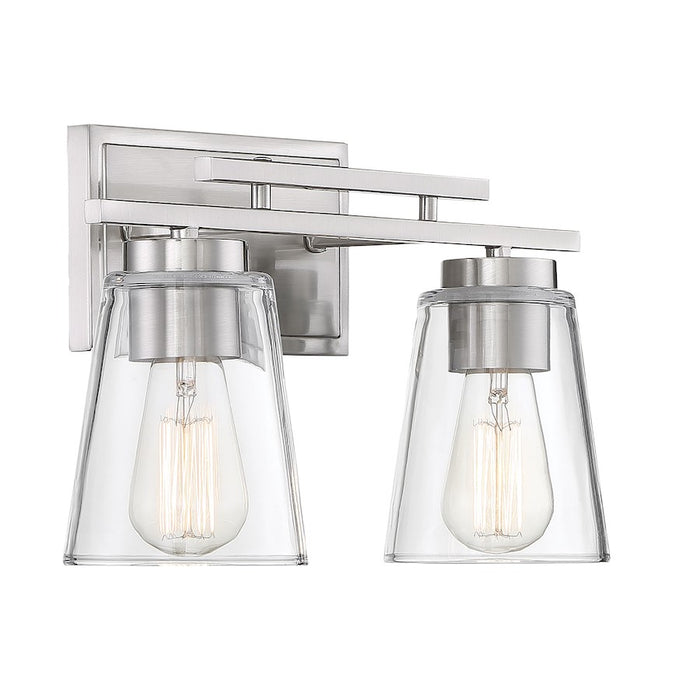 Savoy House Calhoun 2-Light Bathroom Vanity Light, Satin Nickel