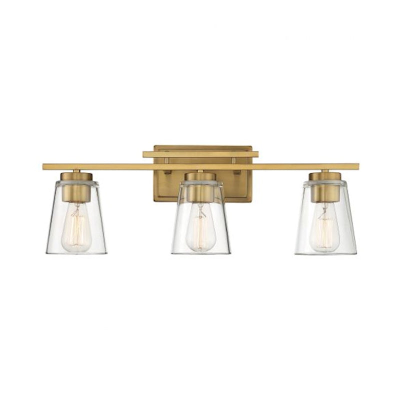 Savoy House Calhoun 3-Light Bathroom Vanity Light, Warm Brass