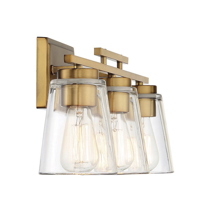 Savoy House Calhoun 3-Light Bathroom Vanity Light, Warm Brass