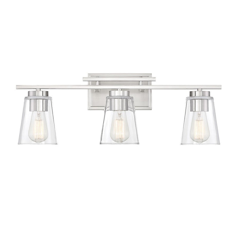 Savoy House Calhoun 3-Light Bathroom Vanity Light, Satin Nickel
