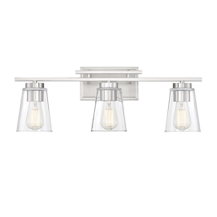 Savoy House Calhoun 3-Light Bathroom Vanity Light, Satin Nickel - 8-1020-3-SN