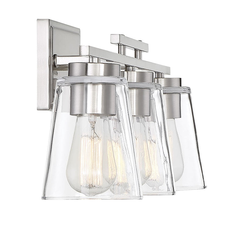 Savoy House Calhoun 3-Light Bathroom Vanity Light, Satin Nickel