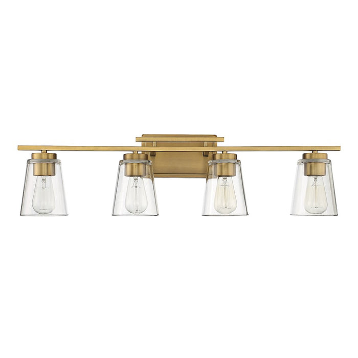 Savoy House Calhoun 4-Light Bathroom Vanity Light, Warm Brass