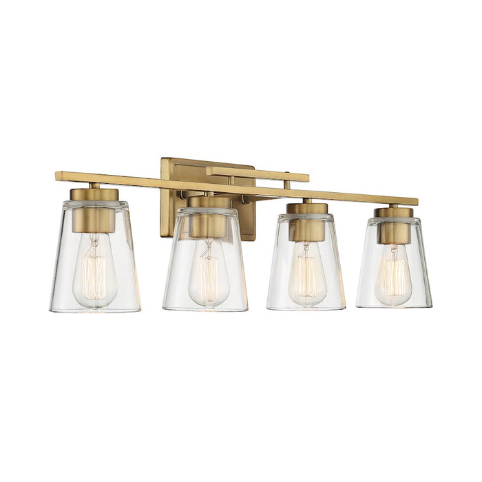 Savoy House Calhoun 4-Light Bathroom Vanity Light, Warm Brass