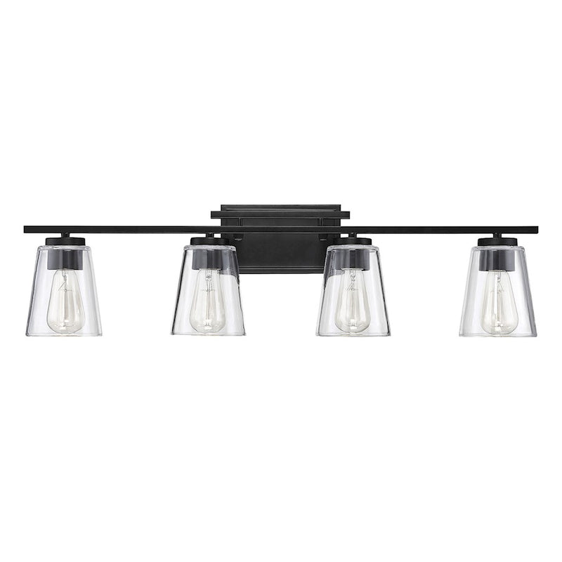 Savoy House Calhoun 4-Light Bathroom Vanity Light, Black
