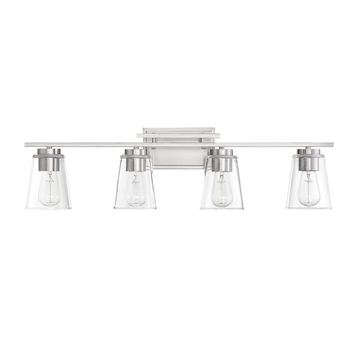 Savoy House Calhoun 4-Light Bathroom Vanity Light, Satin Nickel