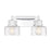 Savoy House Dover 2 Light Bath, Chrome/Clear Crinkle - 8-1030-2-11