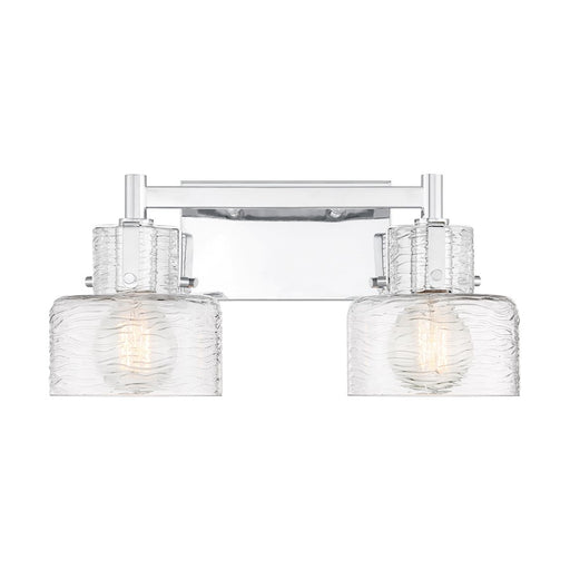 Savoy House Dover 2 Light Bath, Chrome/Clear Crinkle - 8-1030-2-11