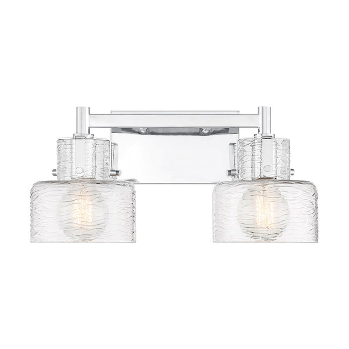 Savoy House Dover 2 Light Bath, Chrome/Clear Crinkle - 8-1030-2-11