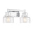 Savoy House Dover 2 Light Bath, Chrome/Clear Crinkle