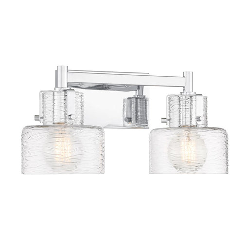 Savoy House Dover 2 Light Bath, Chrome/Clear Crinkle