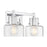 Savoy House Dover 2 Light Bath, Chrome/Clear Crinkle