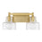 Savoy House Dover 2 Light Bath, Warm Brass/Clear Crinkle
