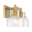 Savoy House Dover 2 Light Bath, Warm Brass/Clear Crinkle
