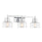 Savoy House Dover 3 Light Bath, Chrome/Clear Crinkle