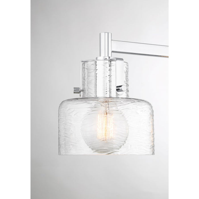 Savoy House Dover 3 Light Bath, Chrome/Clear Crinkle