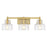 Savoy House Dover 3 Light Bath, Warm Brass/Clear Crinkle - 8-1030-3-322