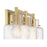 Savoy House Dover 3 Light Bath, Warm Brass/Clear Crinkle