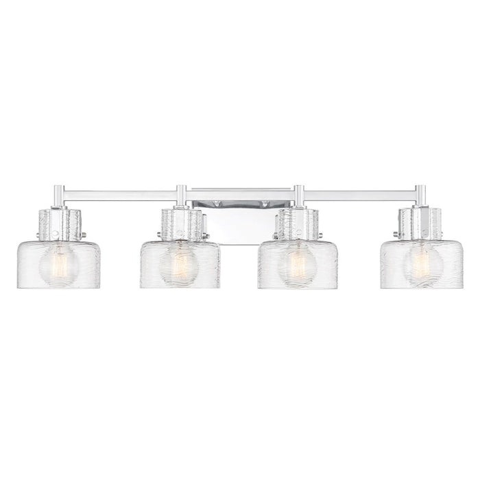 Savoy House Dover 4 Light Bath, Chrome/Clear Crinkle - 8-1030-4-11