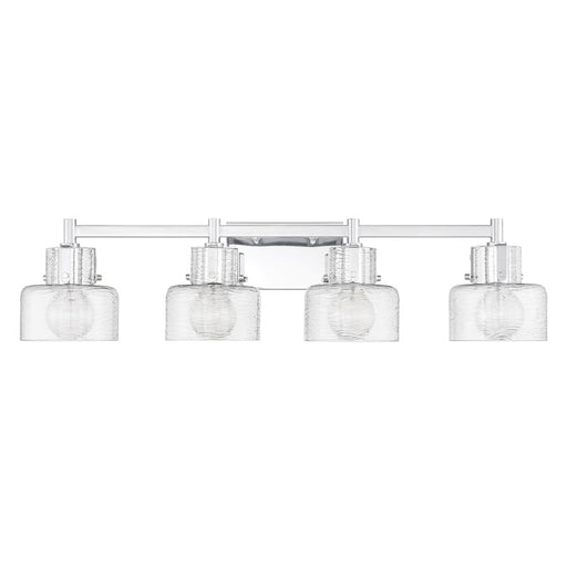 Savoy House Dover 4 Light Bath, Chrome/Clear Crinkle