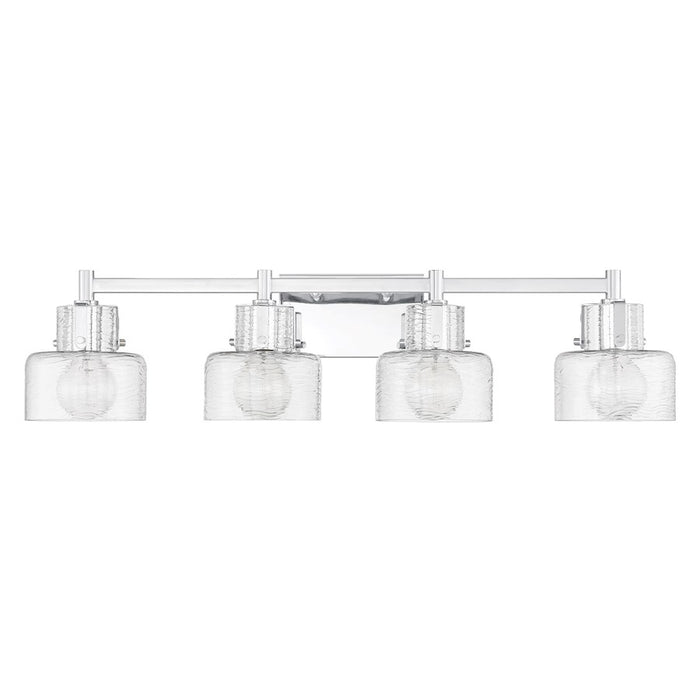 Savoy House Dover 4 Light Bath, Chrome/Clear Crinkle