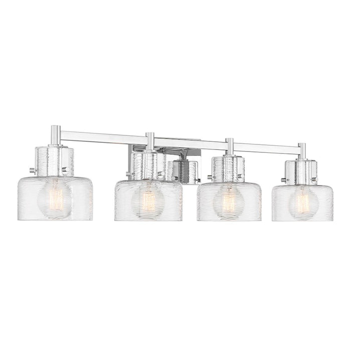 Savoy House Dover 4 Light Bath, Chrome/Clear Crinkle