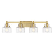 Savoy House Dover 4 Light Bath, Warm Brass/Clear Crinkle - 8-1030-4-322