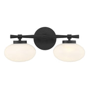 Savoy House Barrow 2 Light Bath, Matte Black/Strie - 8-1050-2-BK