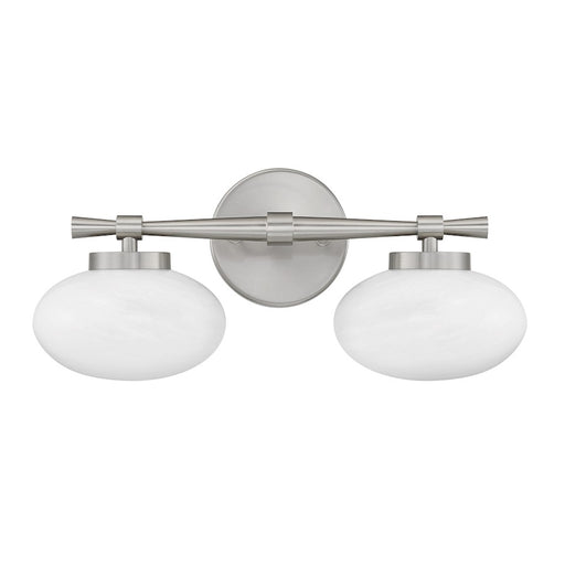 Savoy House Barrow 2 Light Bath, Satin Nickel/Strie
