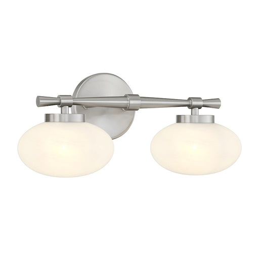 Savoy House Barrow 2 Light Bath, Satin Nickel/Strie