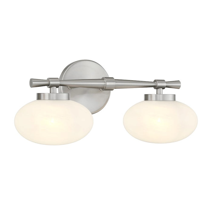 Savoy House Barrow 2 Light Bath, Satin Nickel/Strie