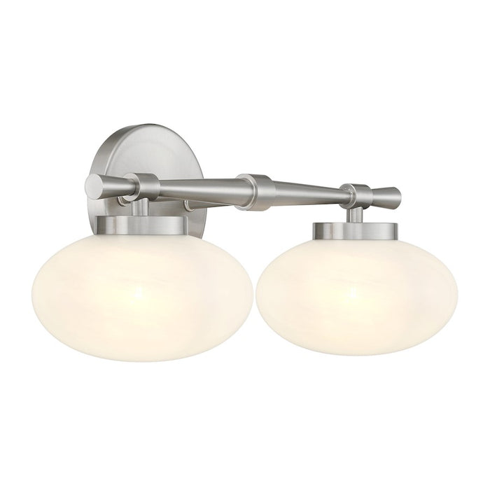 Savoy House Barrow 2 Light Bath, Satin Nickel/Strie