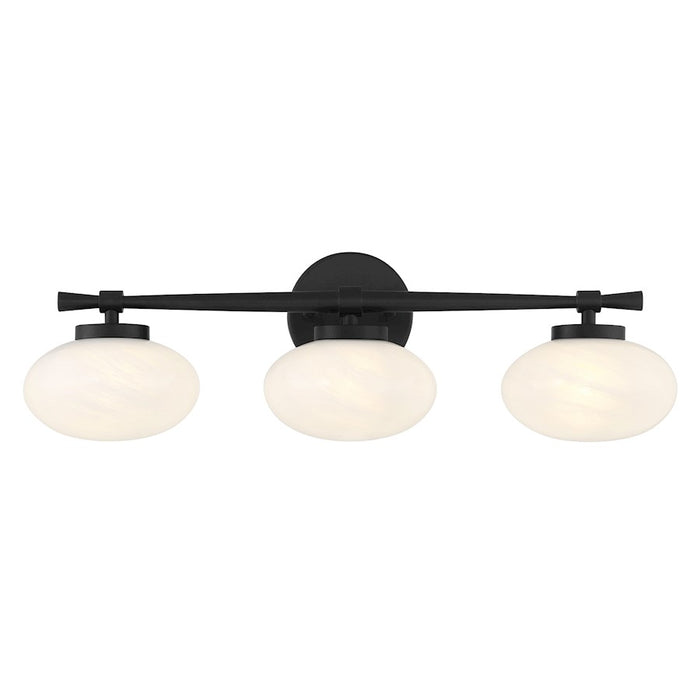Savoy House Barrow 3 Light Bath, Matte Black/Strie - 8-1050-3-BK