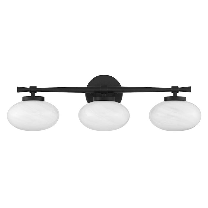 Savoy House Barrow 3 Light Bath, Matte Black/Strie