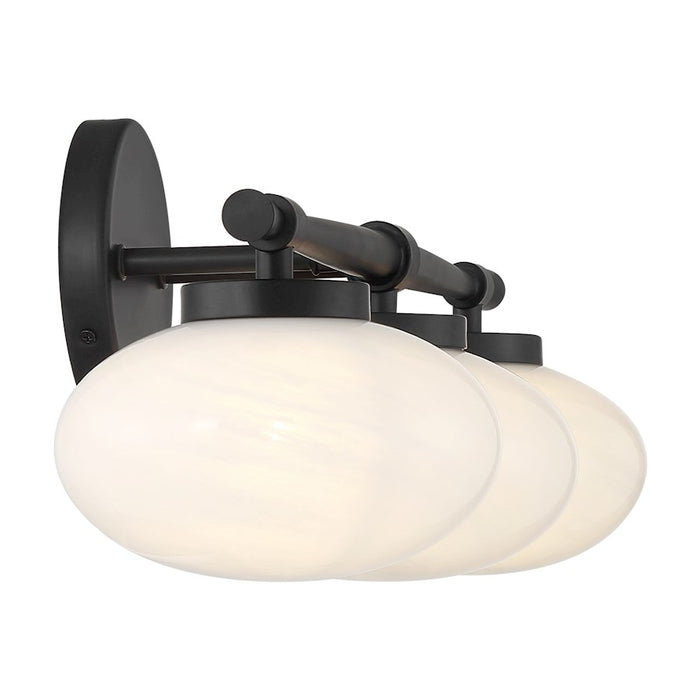 Savoy House Barrow 3 Light Bath, Matte Black/Strie