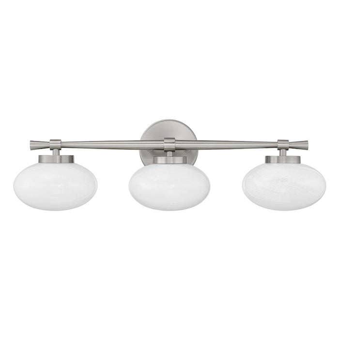 Savoy House Barrow 3 Light Bath, Satin Nickel/Strie
